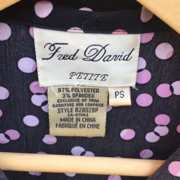 Fred David vintage black & pink button down - size SP - Picture 2 of 6